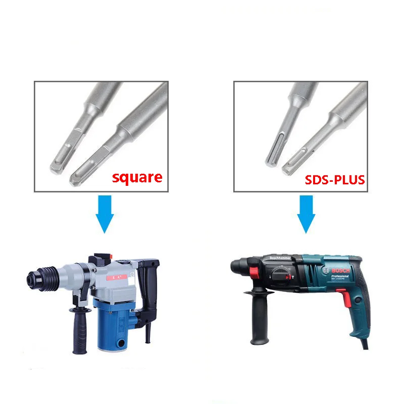 160 200 350mm cross electric drill bit concrete drill bit round（sds-plus） shank square shank 5-25mm through the wall