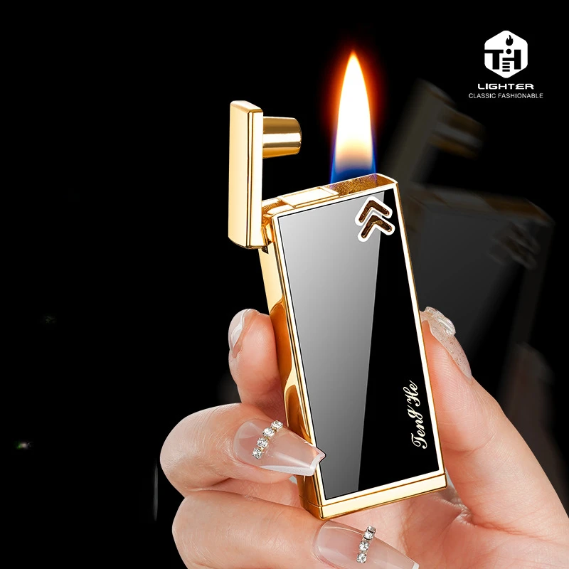 New Originalit Metal Voice Control Switch Igniter Gas Electric Integrated USB Inflatable Lighter Smoking Accessories Men's Gift