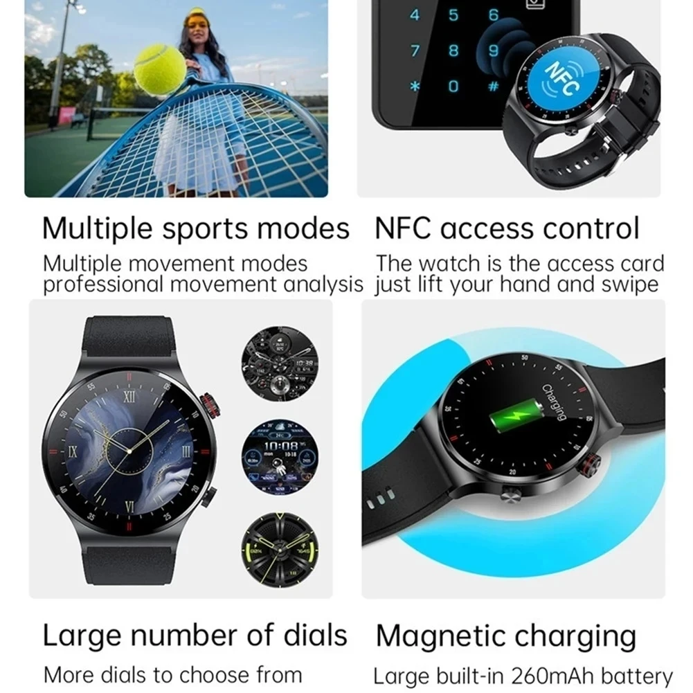 Xiaomi QW33 Smartwatch duży ekran ECG + PPG odtwarzacz muzyki Step Meter Bluetooth Call HD zdjęcie Multiple sport Mode Smartwatch