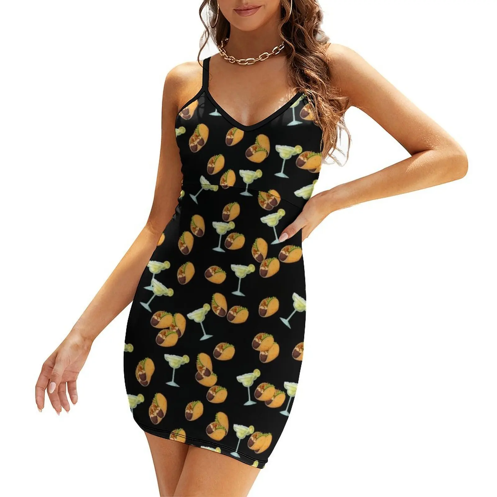 

Margaritas and Tacos Fun Mexico Beach Design Black Sling Dress women party dresses birthday dress for women luxury 2025
