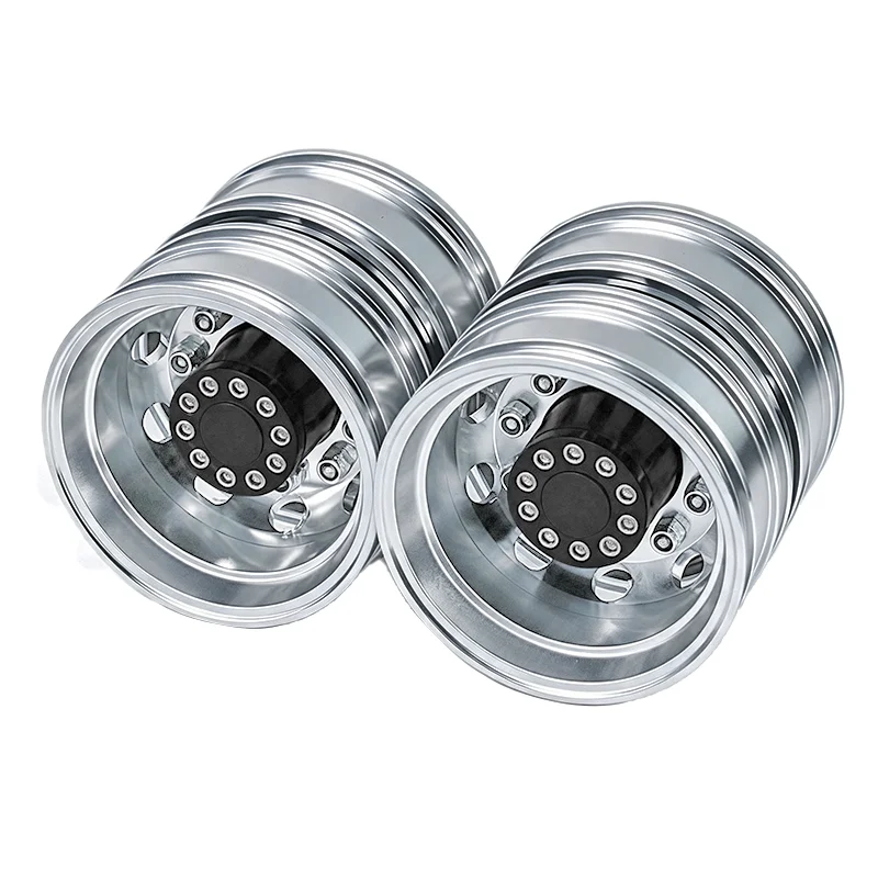 2pcs Metal Upgrade Rear wheel Hub Rim for Tamiya 1/14 RC Truck for SCANIA 770S R620 for Volvo FH16 for ACTROS 3363 Car