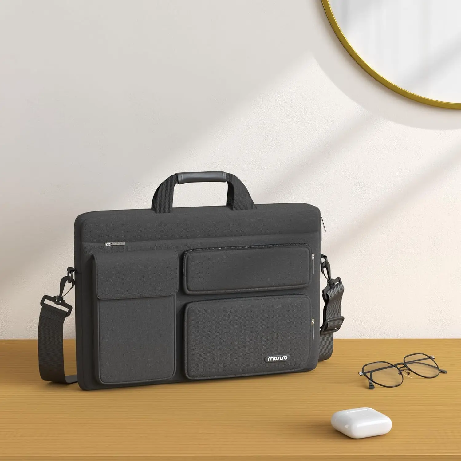 Torba na laptopa MOSISO do MacBooka 13 14 15 16 17,3 cala Pokrowiec na laptopa Wodoodporny Duża pojemność ASUS Lenovo Dell Huawei — zdjęcie produktu 3