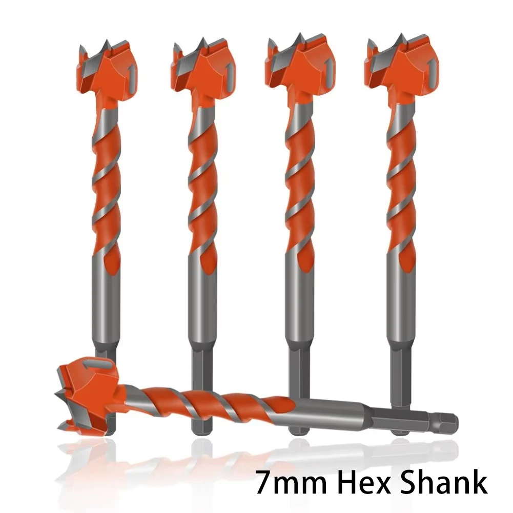 7mm Hex Shank Extended Wood Hole Opener With Thread Chip Removal Wood Drill Bit for Wood Hole Making Woodworking Tools