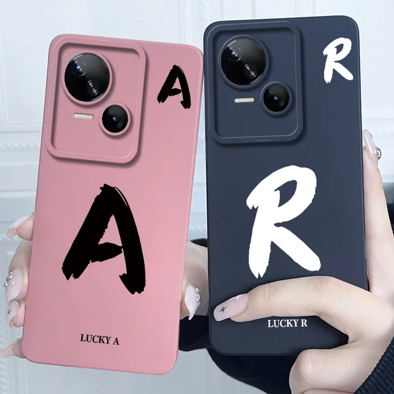 Para Tecno Spark 10 5G KI8 funda con letra inicial de la suerte silicona suave mate parachoques de teléfono para Techno Spark 10 5G carcasa