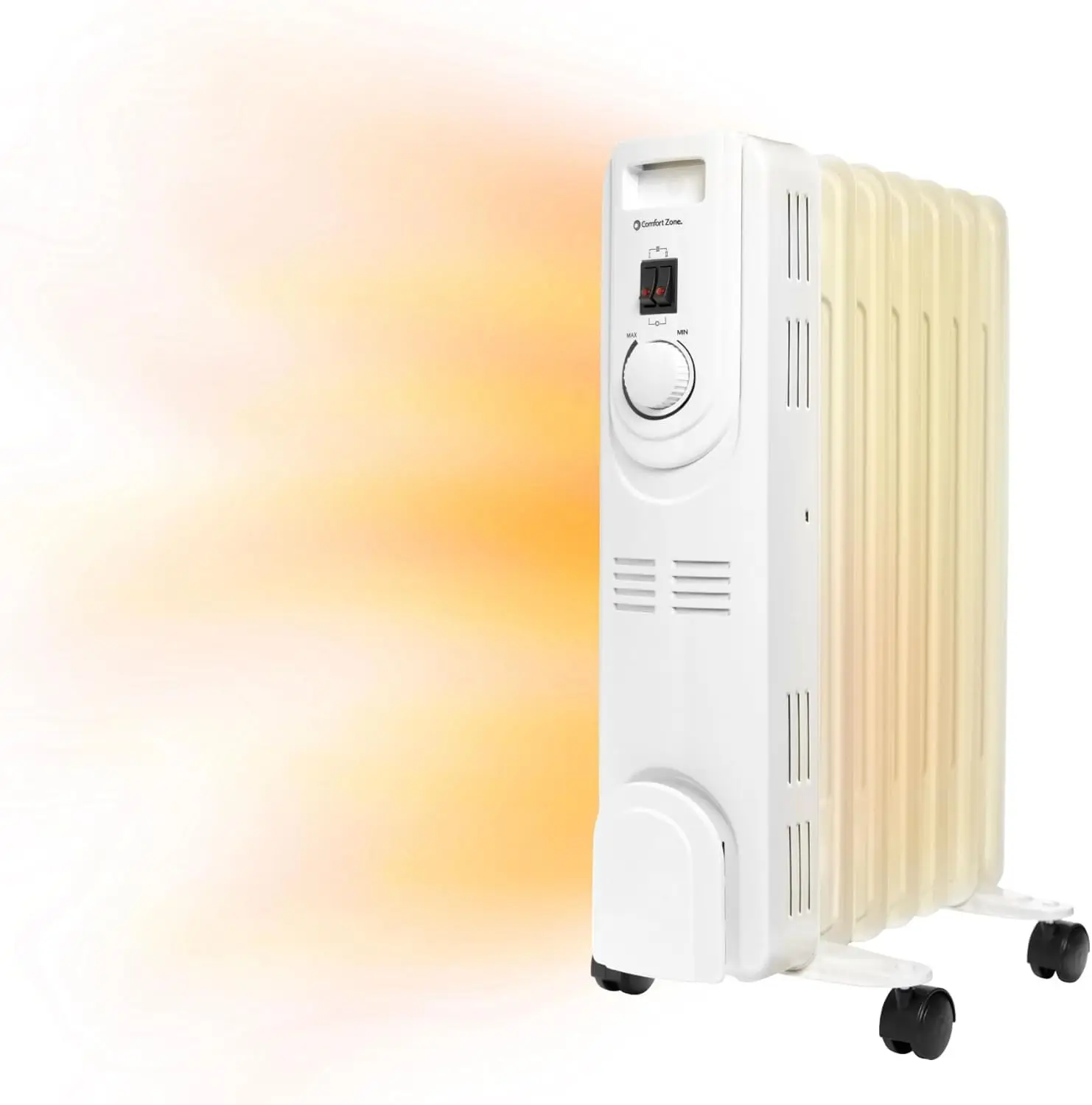 Electric Oil-Filled Radiant Radiator Space Heater, Never Refill, Adjustable Thermostat, Tip-Over Switch & Overheat