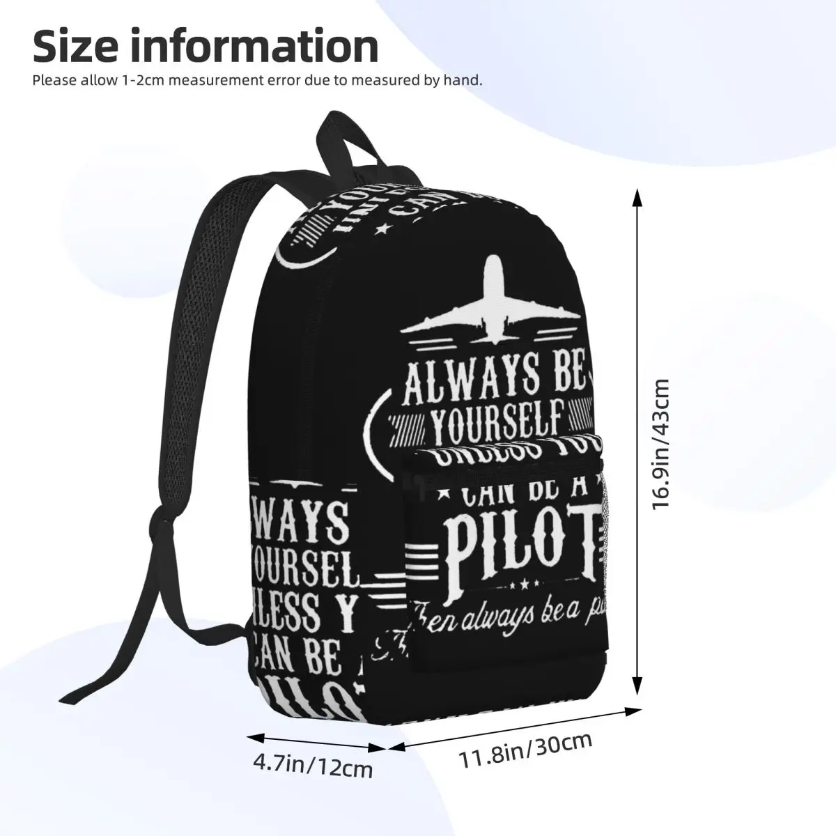 Born To Fly Captain Stripes Flight Pilot Aviation Aviator Airplane Backpack Daypack Kids BookBag School Bag Shoulder Bags view 4
