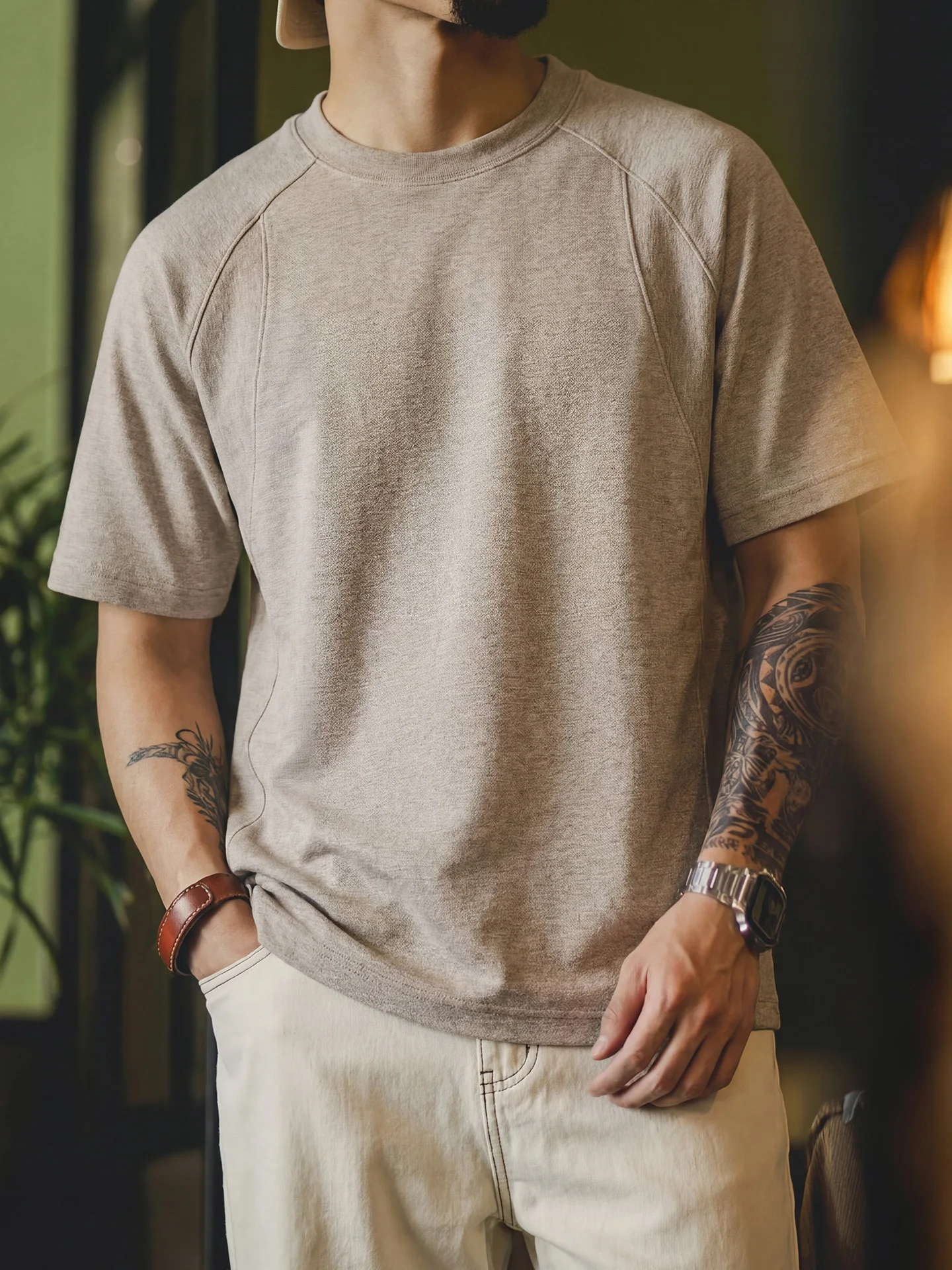 American Style Honeycomb Lightweight Shoulder T-Shirt Men Summer New Loose Breathable round Neck Short Sleeve Grey Large Size