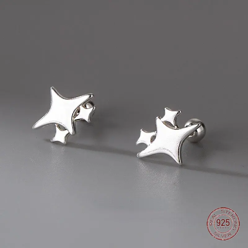 925 Sterling Silver Star Stud Earrings Women Girl Cute Piercing Gift Banquet Jewelry Dropshipping Wholesale aretes de mujer