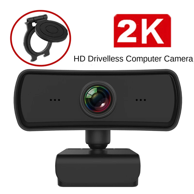 Neu-2K Webcam USB HD Kamera PC Kamera Computer Webcam mit Sichtschutz für Live-Übertragung/Videoanruf/Konferenzarbeit