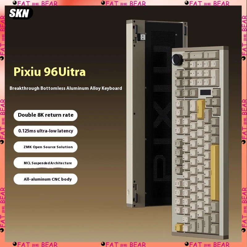 

SKN Pixiu 96Ultra Mechanical Keyboard Wireless Dual 8K Customized Gasket Aluminum Tuotuo No Bottom Shell