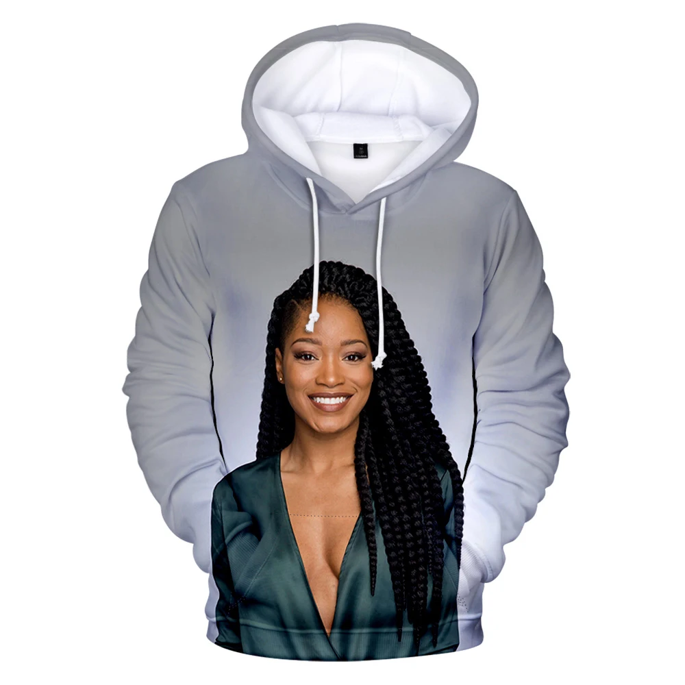 Hoodie Keke Palmer para homens e mulheres, moletom unissex de manga comprida, estrela pop americana, roupas 3D, estilo casual, 2022