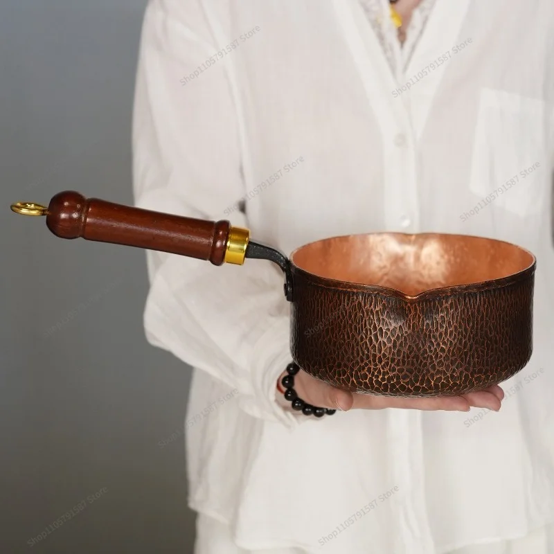 For Copper Snow Pan Side Put Rice Noodle Pan Early Pot Soup Pan, Frying Handmade Copper Household Noodle