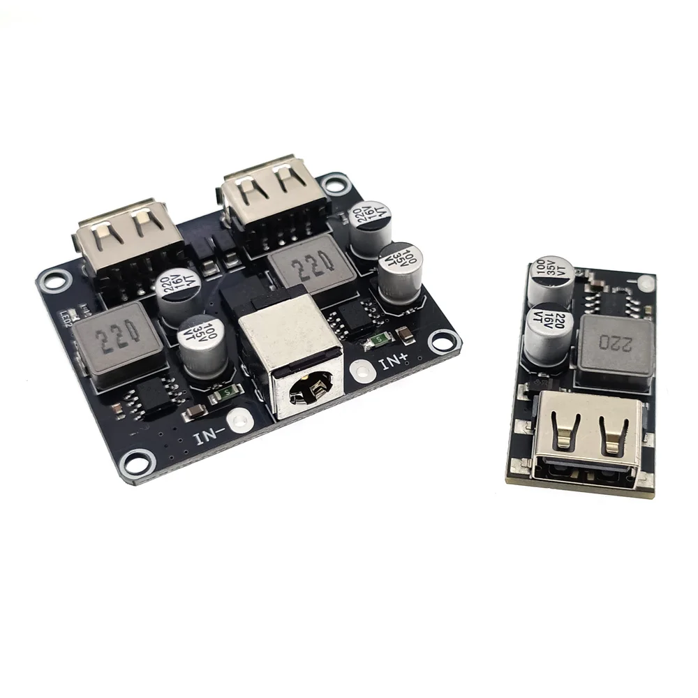 

Dual 2 Double USB Fast Charge Connector Buck Module Input 6V- 32V Single Port 24W Support QC2.0 QC3.0 Car Vehicle Board