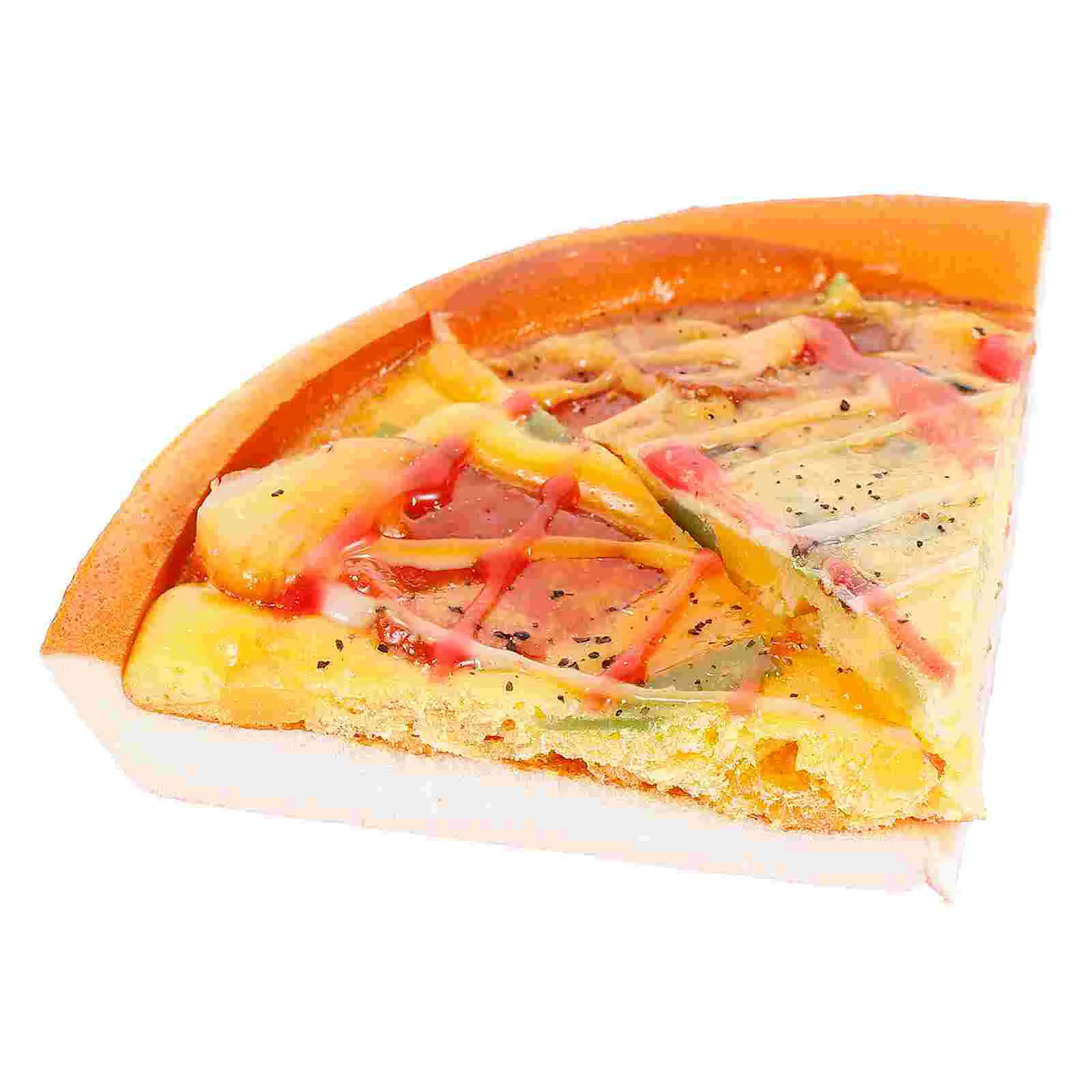 2 Pcs Pizza Ornament Simulation Slice Model Food Artificial Decor Decoration Photography Props Khaki Child