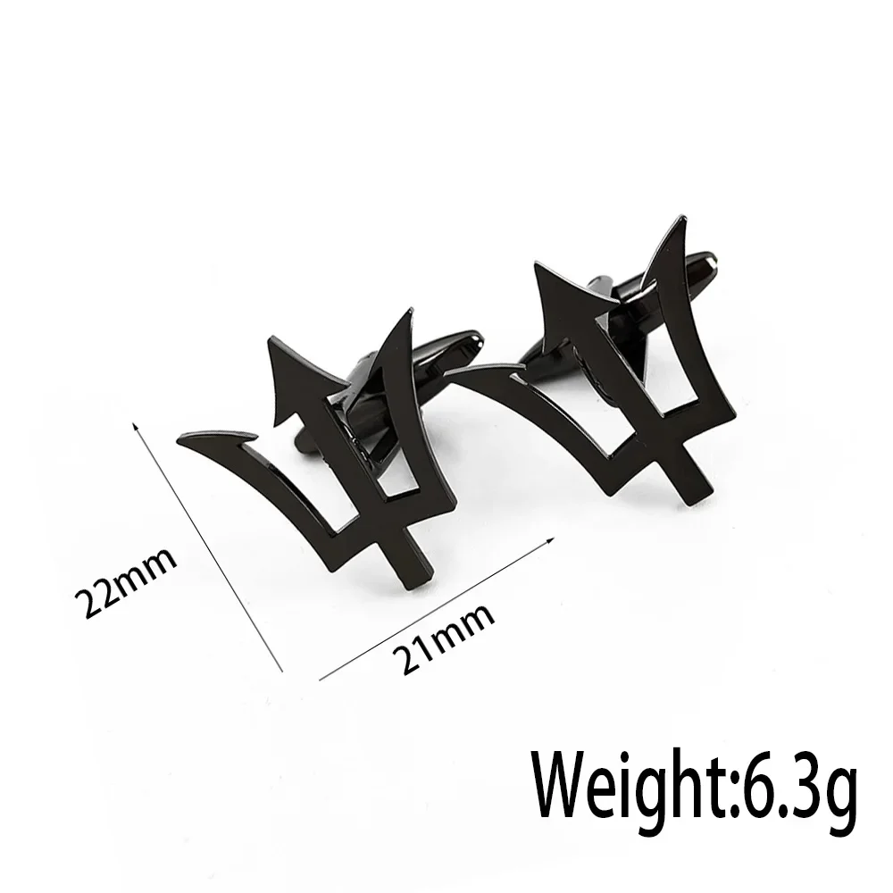 Poseidon Cufflinks for Men Ancient Greek God Trident Twins Shirt Button Wedding Party Gift Stainless Steel Collection Jewelry