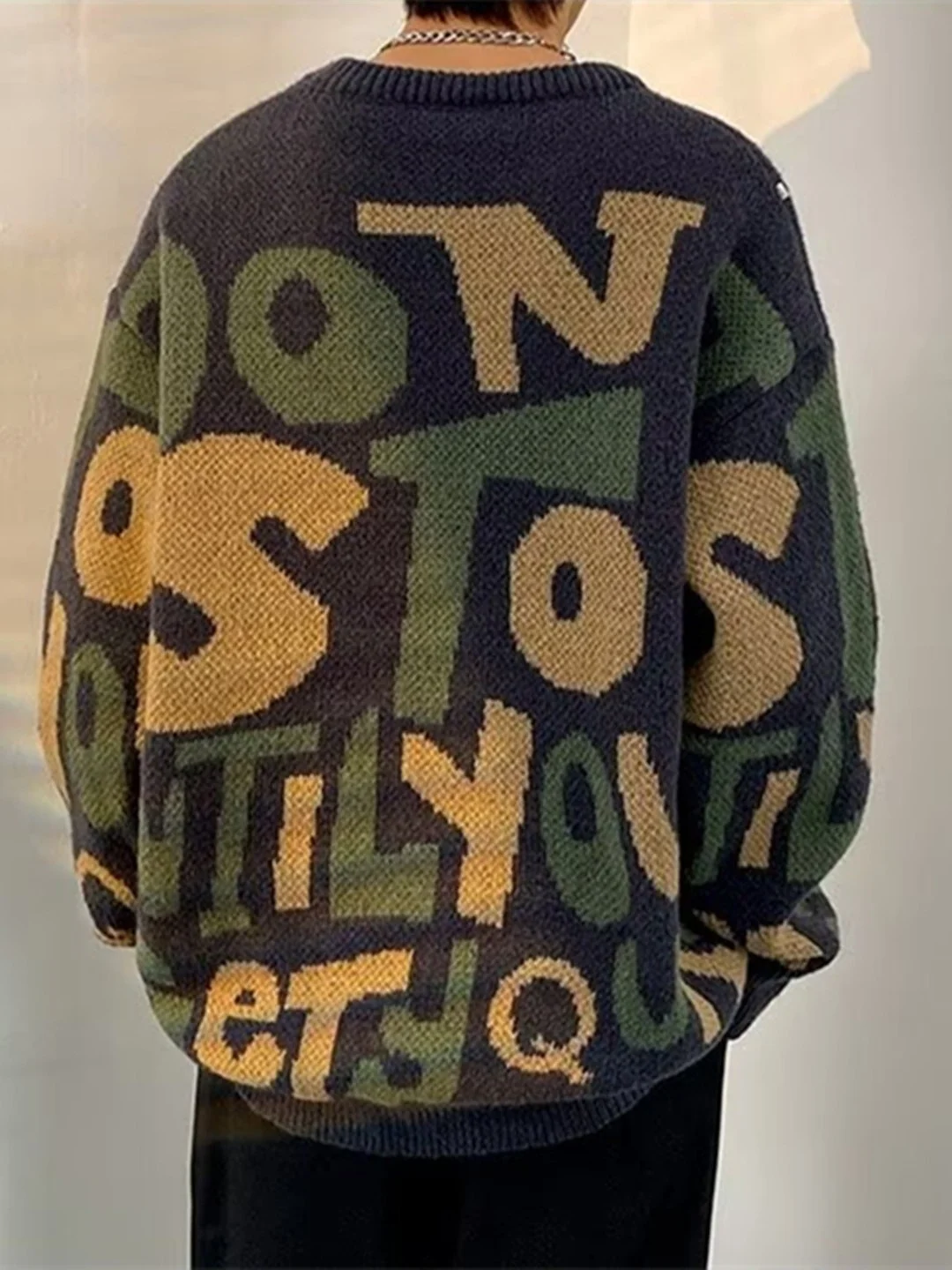 

Американский свободный крой Thiened round Ne, повседневный свитер, мужской модный брендовый осенне-зимний вязаный топ Lazy Sle