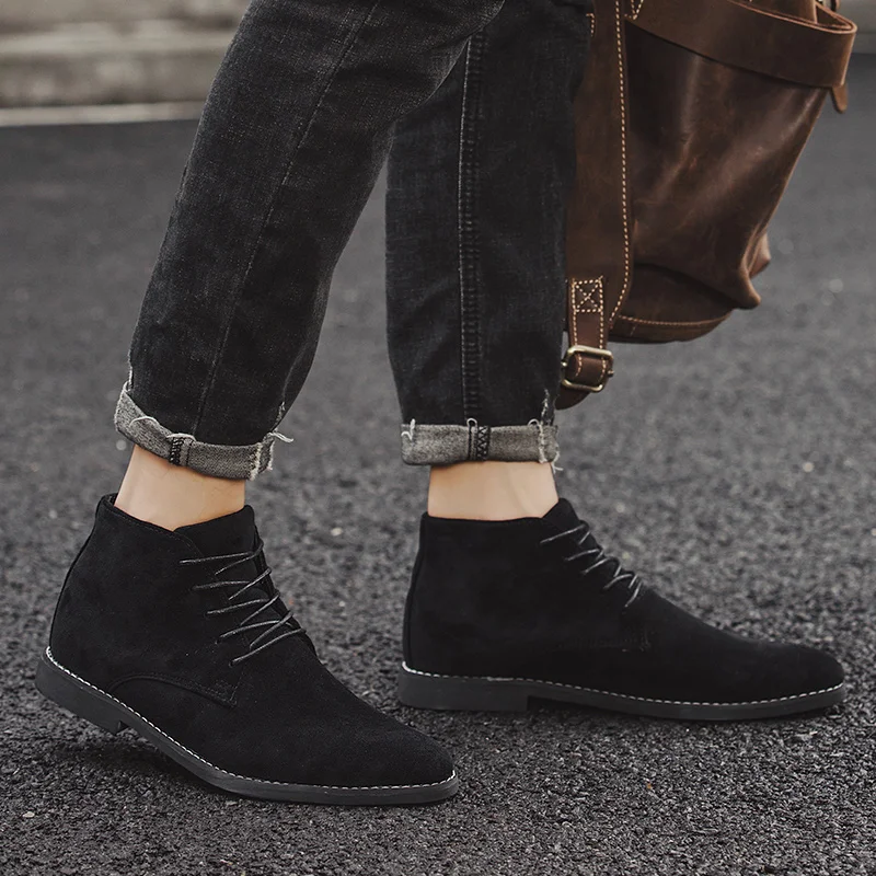 YISHEN Men Ankle Boots British Style Winter Boot Lace Up Classic Suede Boots Casual Shoes Men Work Footwear Botas Zapatos Hombre