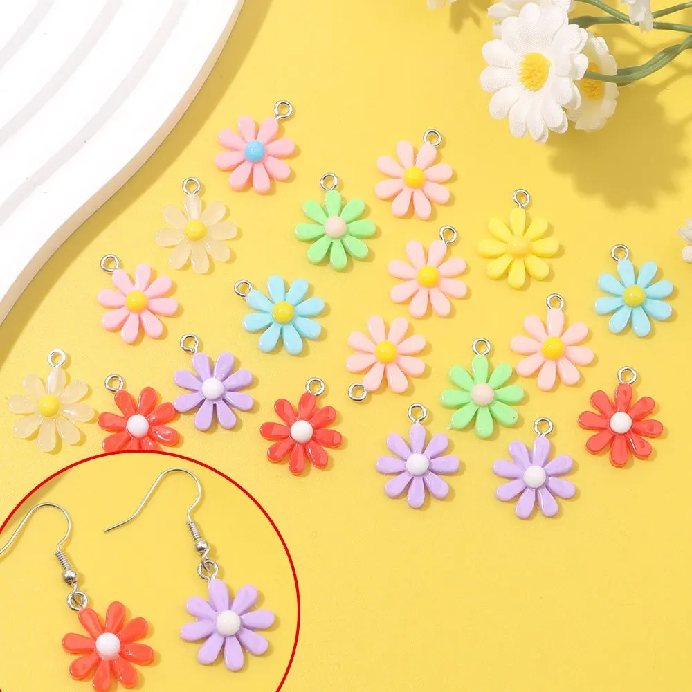 

10/30/50 шт. акриловый кулон в форме цветка, ювелирные аксессуары своими руками, День святого Валентина, День Благодарения, Хэллоуин, рождественские подарки