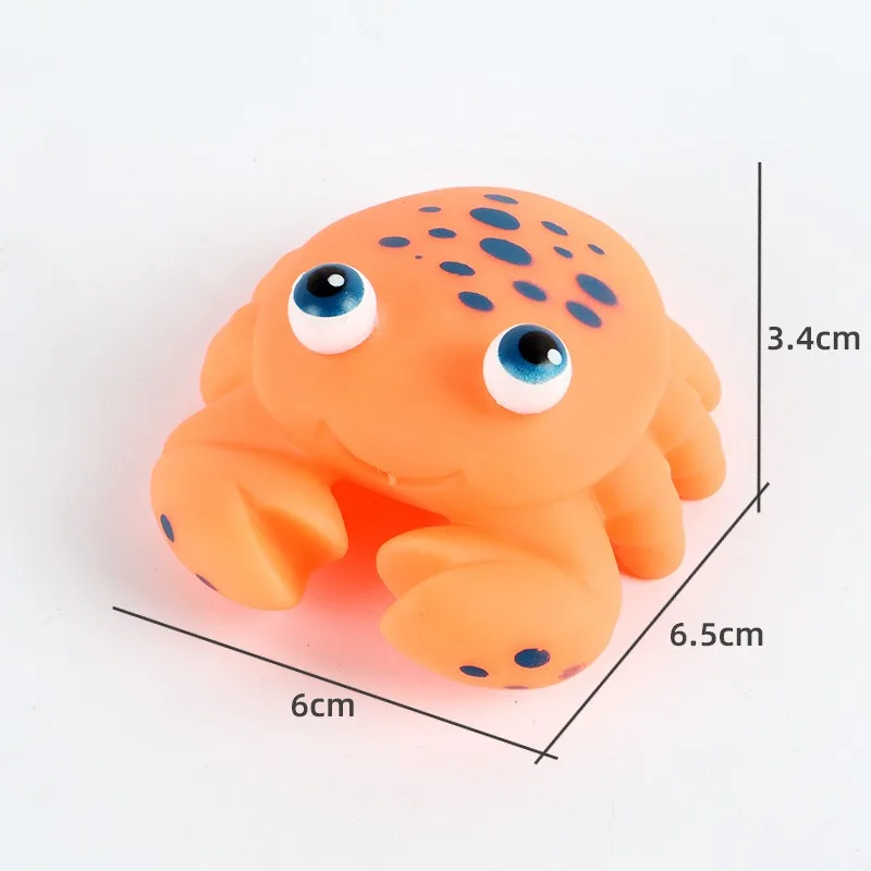 Squeaky Crab Octopus Bath Toys Set Soft Rubber Sea Animals for Babies Water Park Play Pools Bathroom Water Fun Bath Toy