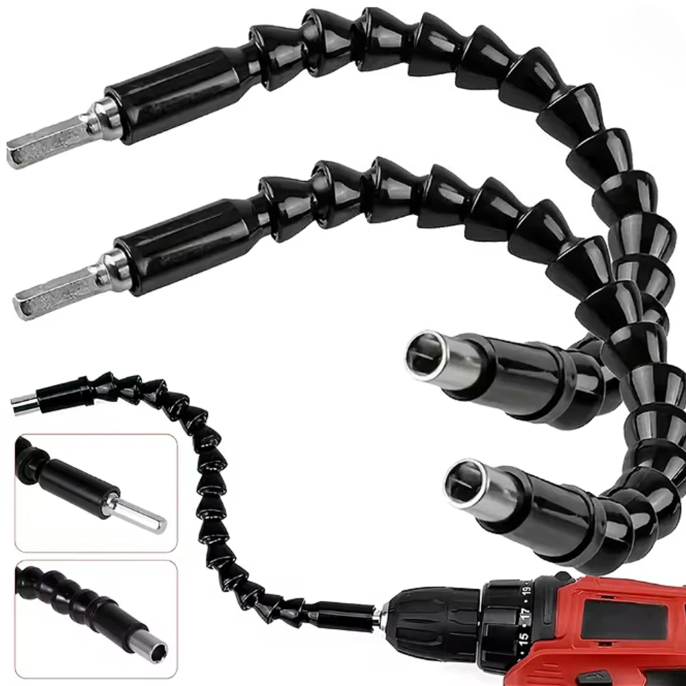 Screwdriver Flexible Shaft Hex Screwdriver Drill Bit Holder Soft Shaft Connection Extension Rod Link for Multi-angle Work
