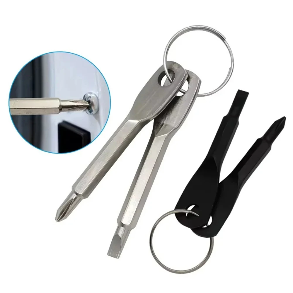 2pcs/1set Emergency Key Screwdriver Outdoor Multifunctional Edc Tool Safety Protection Self Defense Prick Cone Combined Tool Set