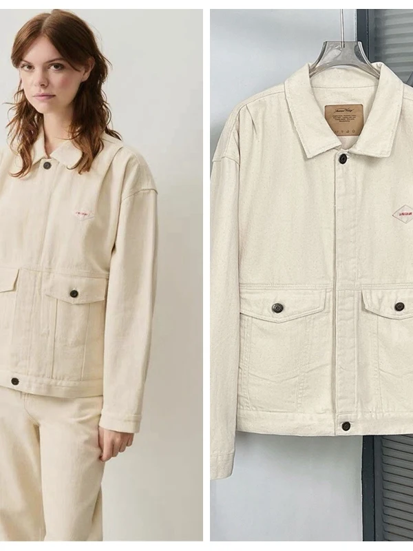 

Ретро-куртка из мягкого денима в американском стиле для женщин, свободная хлопковая верхняя одежда, повседневный стиль, с длинными рукавами, на пуговицах