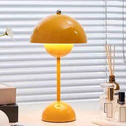 Mushroom Flower Bud Rechargeable LED Table Lamps Desk Night For Bedroom Dining Touch Night Light Simple Modern Decoration