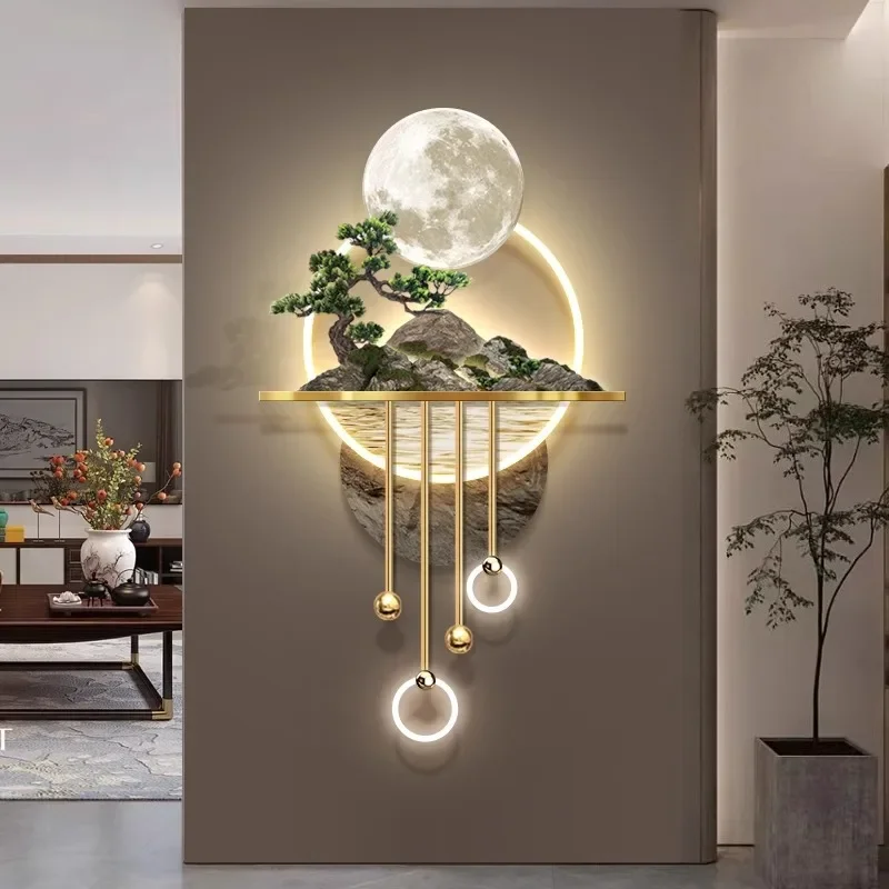 lampada de parede tridimensional 3d para entrada decoracao para casa living room background led light pintura de paisagem 01