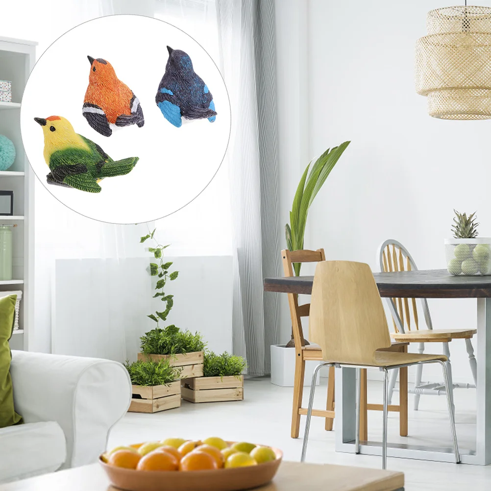 

6Pcs Resin Bird Decorations Cute Animal Statues for Miniature Garden Outdoor Indoor Scene Layout Garden Balcony Yard Ornament