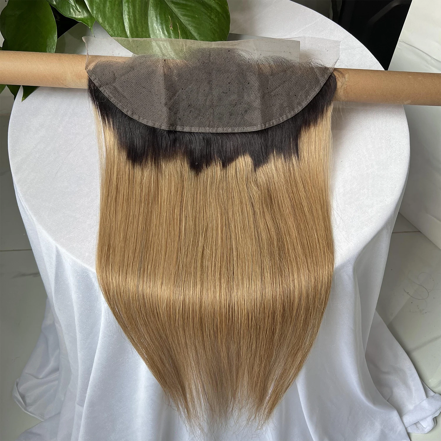 SWANEE Straight 13x4 Lace Frontal #1BT27 Vietnamese Hair Human Hair Pre plucked Transparent Swiss Lace Closure With Baby Hair