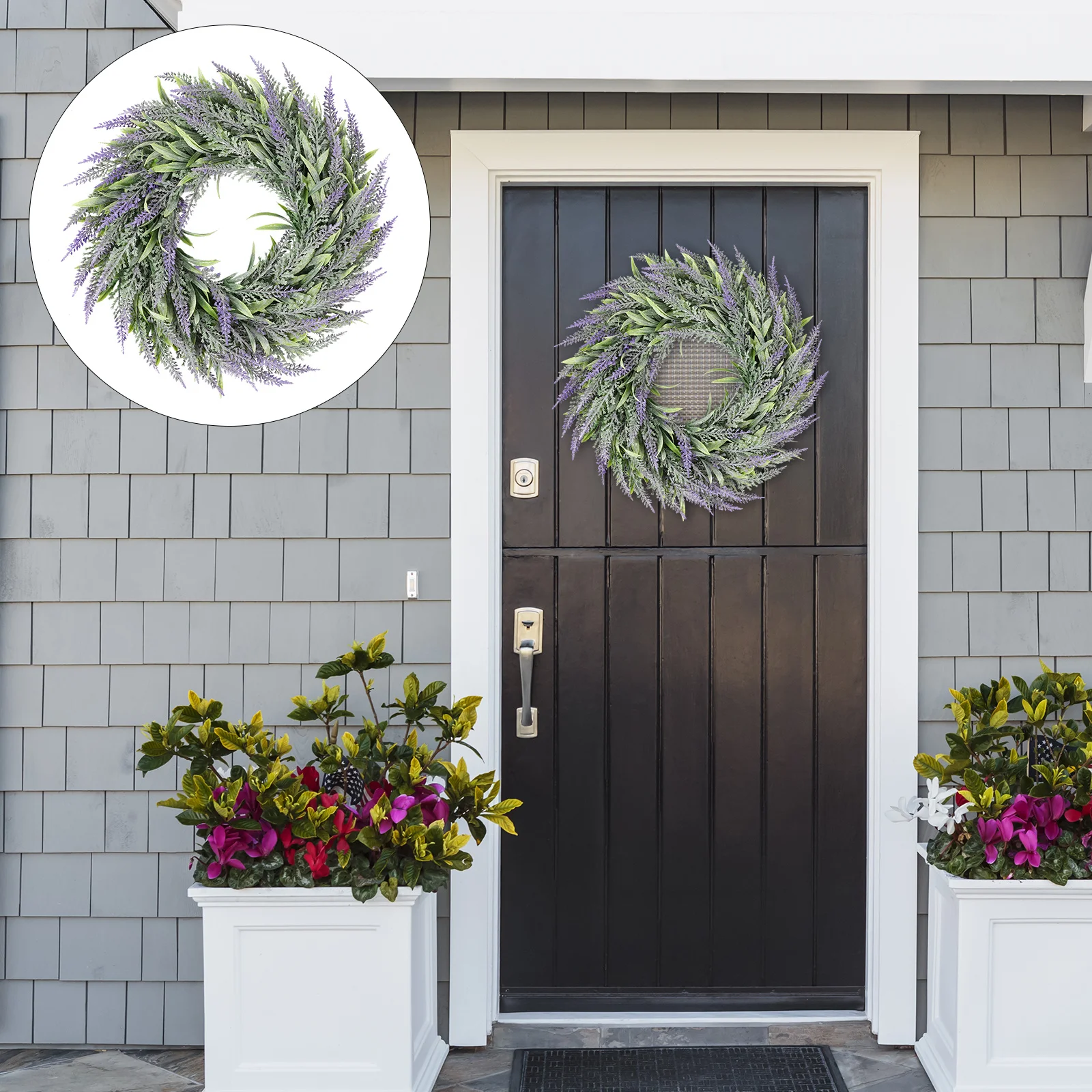

1Pcs Simulation Lavender Wreath Premium Material Delicate Hanging Decor for Home Garden Party Indoor Outdoor Decoration Floral