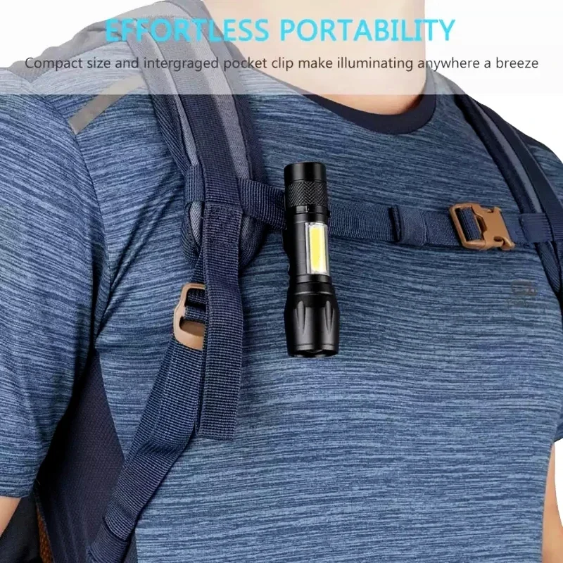 

Built In Battery XP-G Q5 Zoom Focus metal Led Flashlight Torch Lamp Lantern 2000 Lumen AdjustableWaterproof Metal flashlight