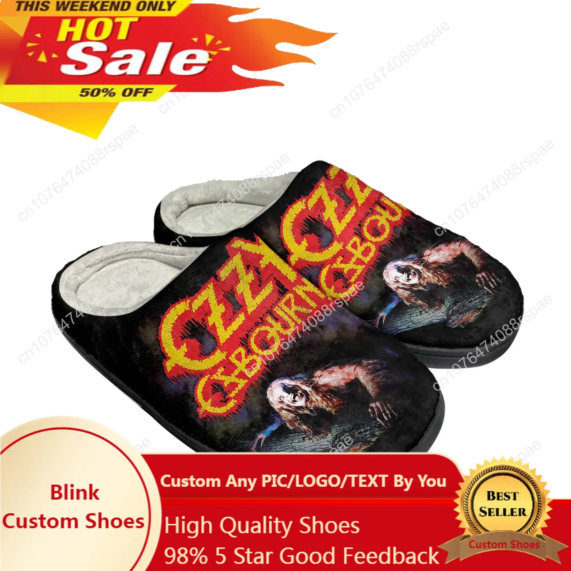 Ozzy Rock Singer Osbourne Home Cotton Custom Slippers Mens Womens Sandals Plush Casual Keep Warm Shoes Couple Thermal Slipper