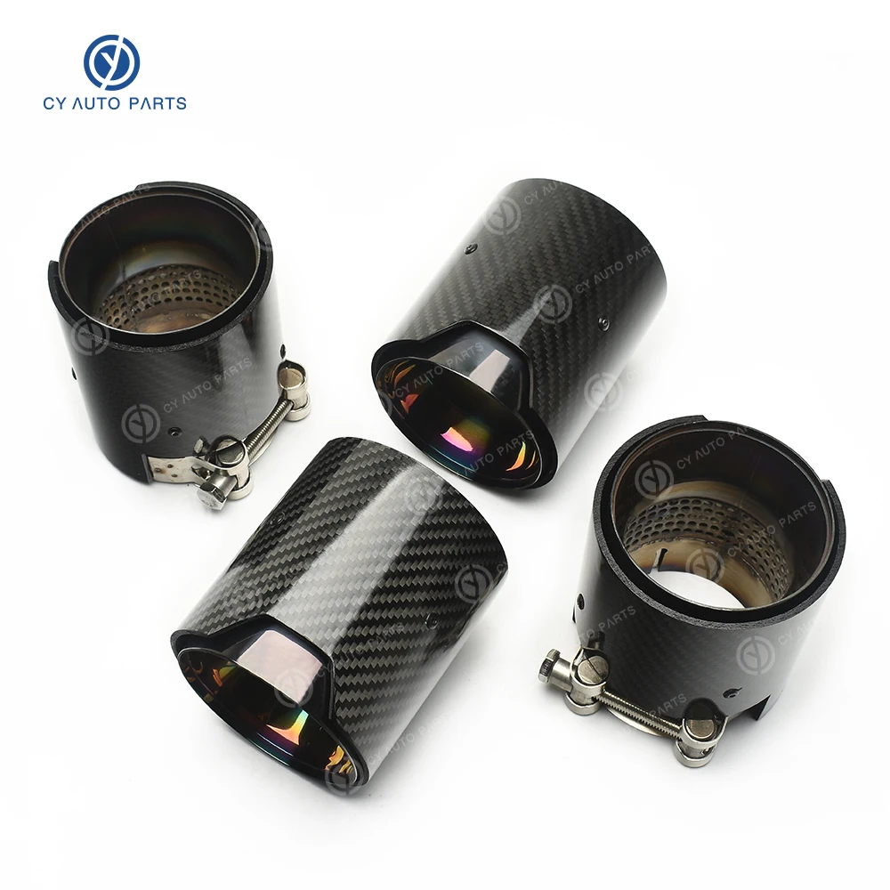 Garganta traseira de carro de boca redonda modificada de fibra de carbono adequada para BMW M4 F82 tubo de escape