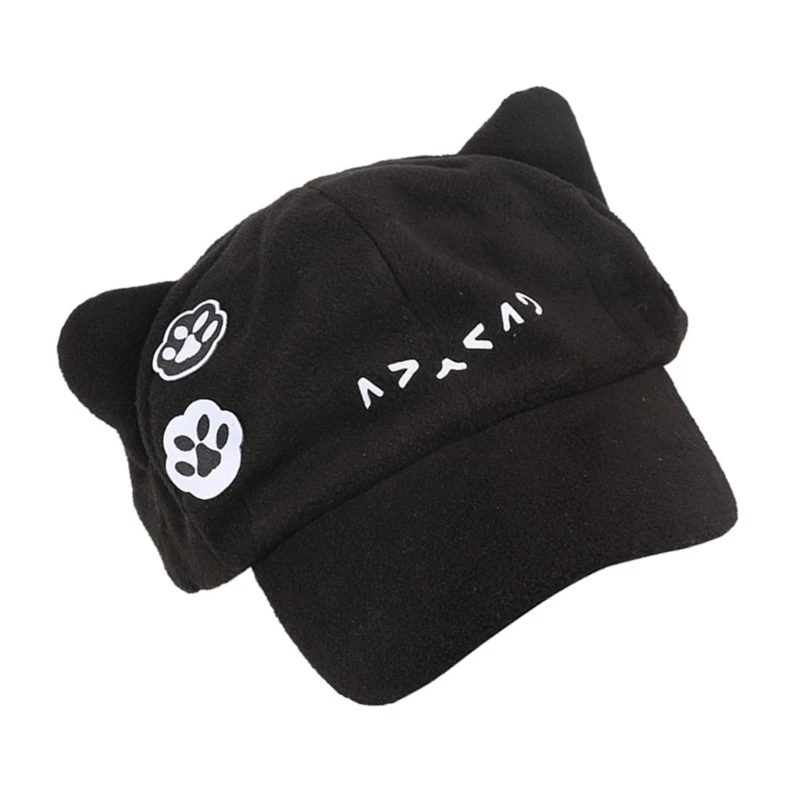 N58F Fashion Baseball Hat for Women Girl with Cats Ear 2000s Adjustable Strap Baseball Hat Dance Hat Outdoor Shopping Headwear