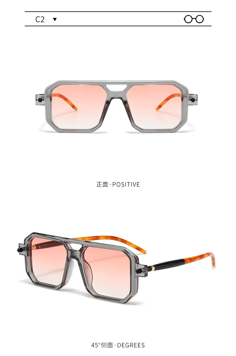 Polygon-Sonnenbrille, rechteckig, modisch, beliebt, für Damen und Herren, quadratische Sonnenbrille für Damen und Herren, Sommer-Reisebrille – Detail 10