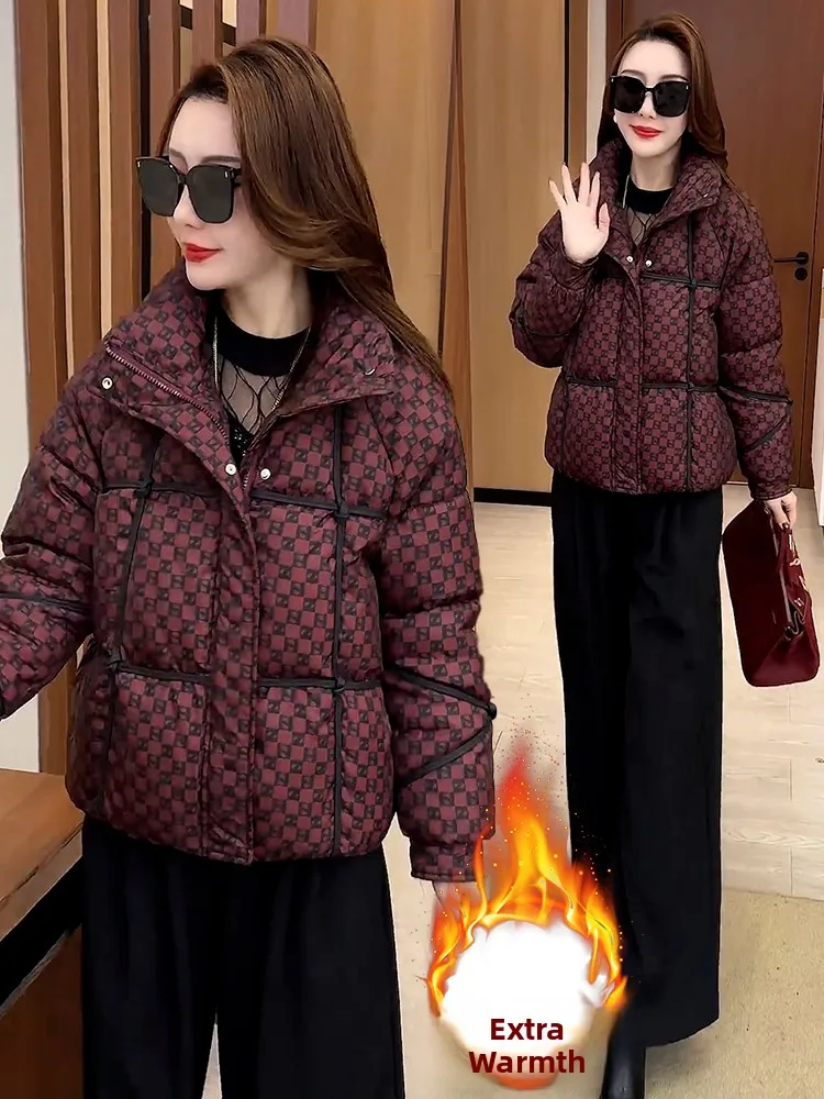 

Faionable Korean Sle Thiened ort down Cotton Jaet Women's Warm Bread Sle Clothing Spring Autumn Winter Seasonal Wear