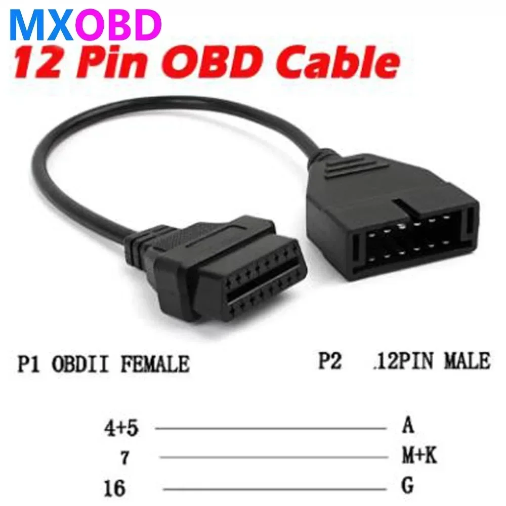 

OBD 2 OBD2 Connector for GM 12 Pin Adapter to 16Pin Female Diagnostic Cable 12Pin Male Plug for GM Dawoo Vehicles Auto Scanner