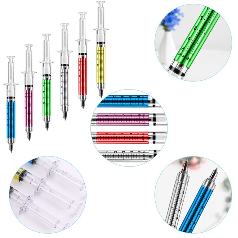 Imagem -02 - Canetas Seringa Retrátil Diversão Enfermeira Canetas Novidade Multi Cores Canetas Esferográficas Médicas Presentes para Enfermeiras Estudante de Enfermagem 40 Peças