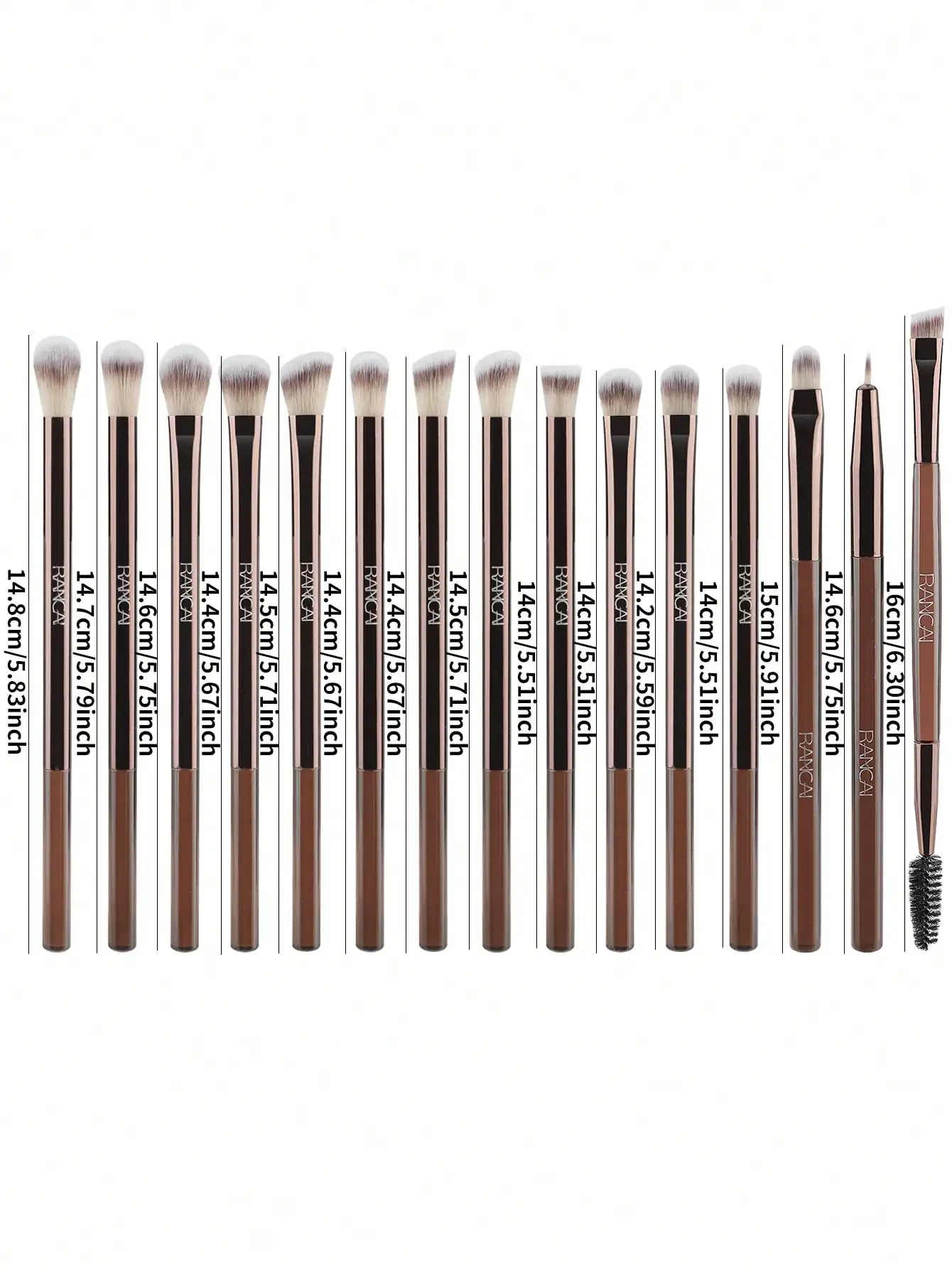 Eye Makeup Brush Set Professional 15 Brown Eye Shadow Brush Eyebrow Concealer Eyeliner Mixed Brush Suitable For Eye Shadow Brush