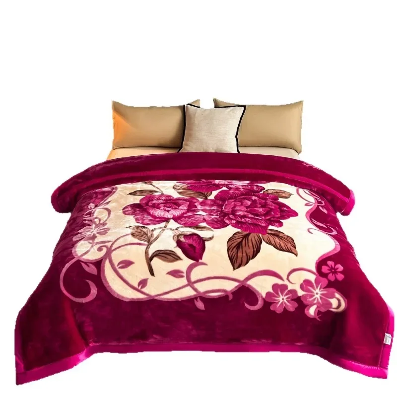 Soft Comfortable Double-layer Thicken Blanket Edge Wrapping Design Multi-scenario Applicable Office Nap Blanket Machine Washable