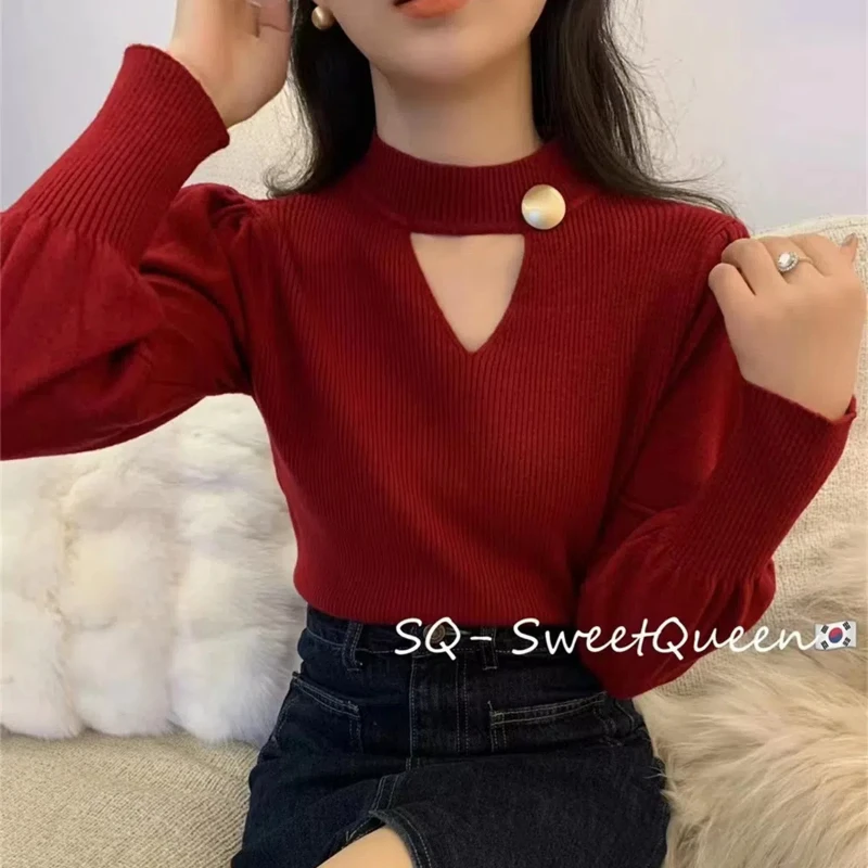 Spring Autumn New Round Neck Long Sleeve Fashion Sweater Women High Street Hollow Out Pullovers Elegant Vintage All-match Tops