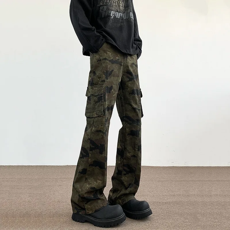 

Man Pants Baggy Pants Pants Summer American High Street Stretch Camouflage Cargo Jeans Slim Retro Loose Fit Casual Wear