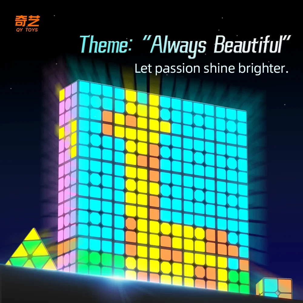 [CubeFun] QiYi 2x2 3x3 ملصق الفلورسنت مكعب سلسلة مغناطيسية ماجيك مكعب السرعة Pyraminx مرآة المهنية لغز الهدايا