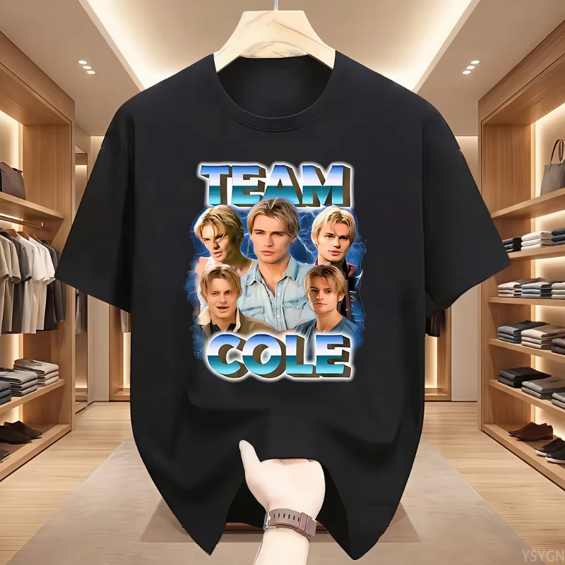 Team Cole Walter Vintage Grafik-T-Shirts für Herren und Damen, modisches T-Shirt aus 100 % Baumwolle, kurzärmelig, übergroße, lockere T-Shirts, Streetwear