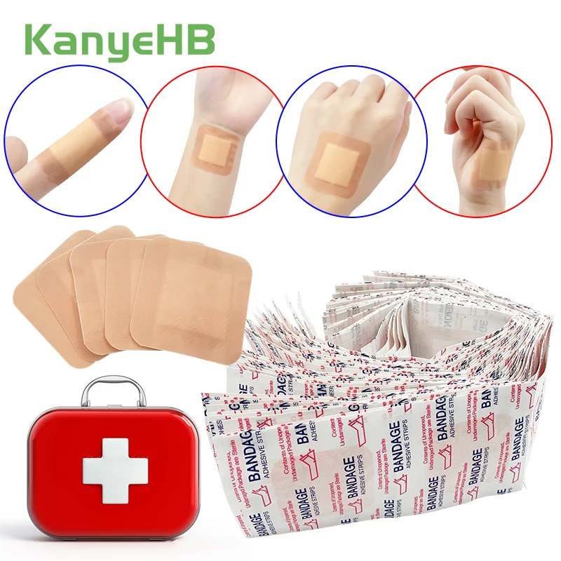 

100pcs Medical BandAid Waterproof Band-Aid Adhesive Bandage Wound Plaster First Aid Kit Supplies Medical Hemostatic Patch A1584