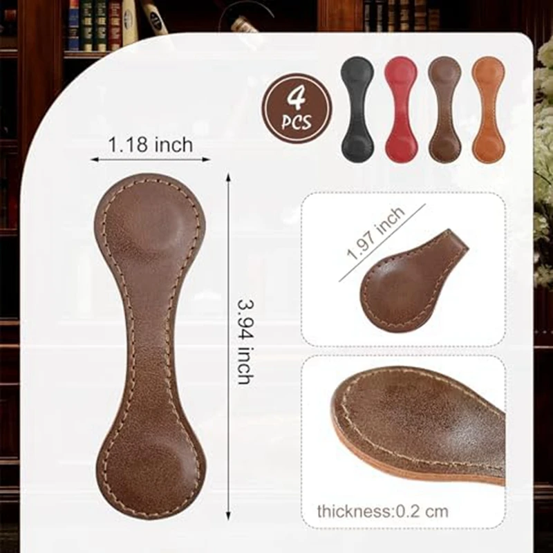 맞춤형 가죽 레트로 북마크, 마그네틱 페이지 마커, 북마크 애호가 선물, 어린이 선물, 4 개