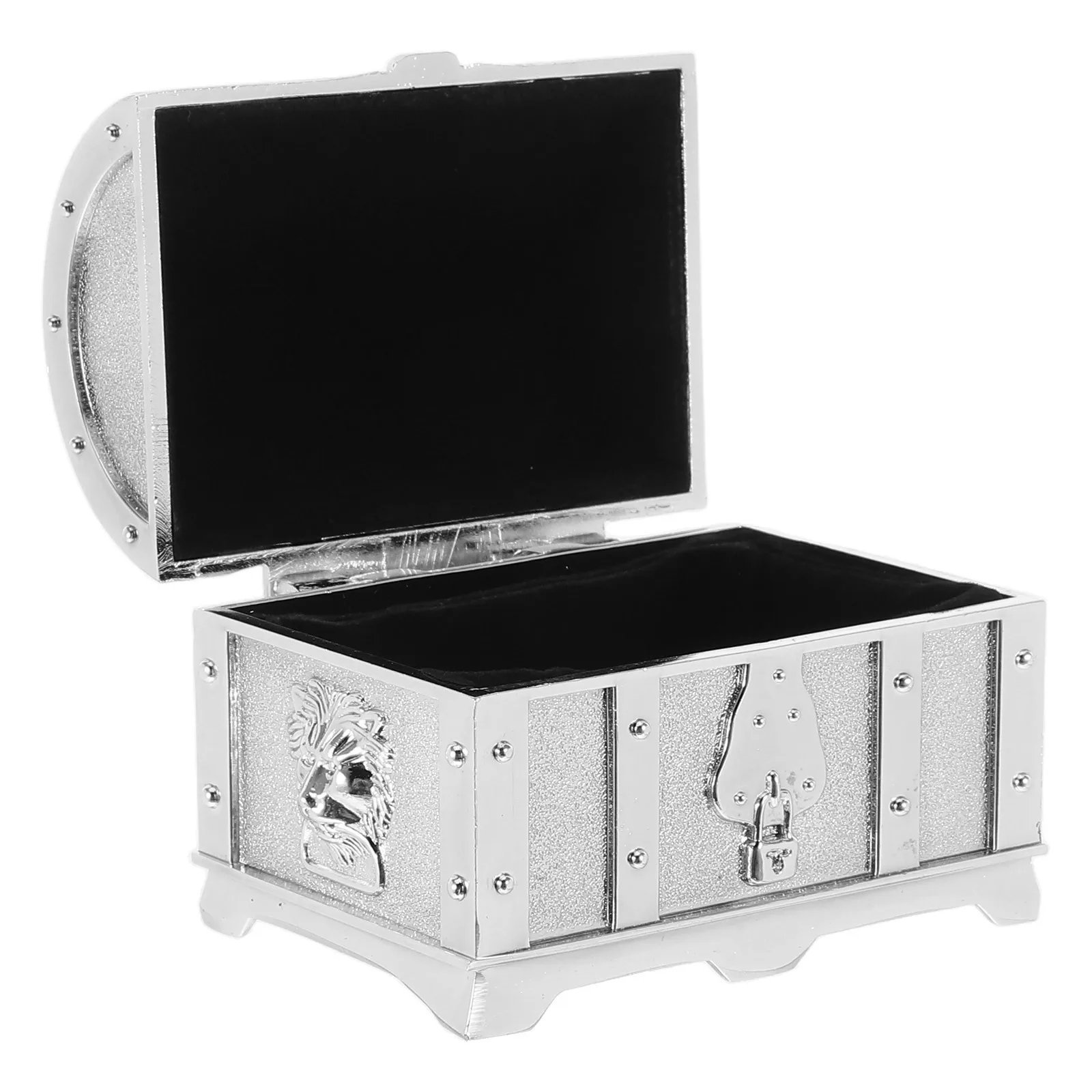 

Mini Vintage Pirate Treasure Chest Metal Jewelry Box Sturdy Zinc Alloy Elegant Rings Earrings Keepsakes Storage Organizer