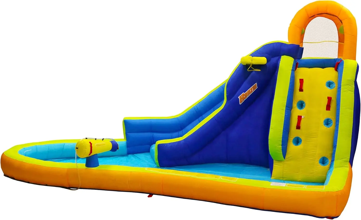 Big Blast Water Park, Length: 14 ft 5 in, Width: 10 ft 7 in, Height: 7 ft 11 in, Inflatable Outdoor Backyard Water Slide Splash