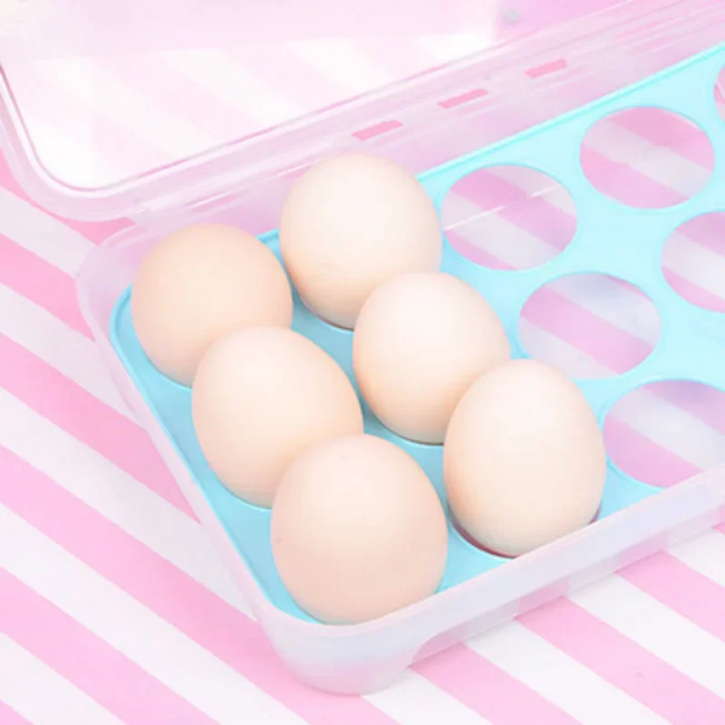 Hello Kitty 15 Grid Egg Storage Box frigorifero Storage Organizer Cartoon trasparente Kitchen Egg Holder Egg Box Kitchen Gadget